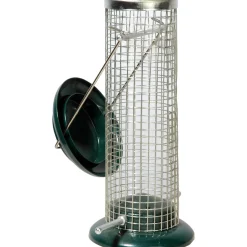 Futterspender für Nüsse und Kerne 9,5 x 9,5 x 23 cm Metall Grün