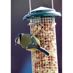 Futterspender für Nüsse und Kerne 9,5 x 9,5 x 23 cm Metall Grün