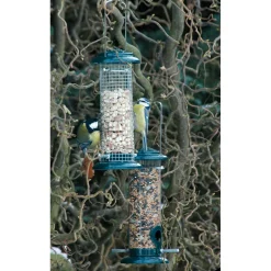 Futterspender für Nüsse und Kerne 9,5 x 9,5 x 23 cm Metall Grün