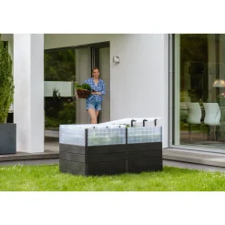 Garantia Hochbeet Ergo Quadro TurboPlus 2 L 80 Stone, inkl. FLORA Wassersparsystem