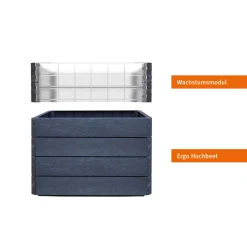 Garantia Hochbeet Ergo Quadro Turbo 75 mit Wachstumsmodul 420 L grau