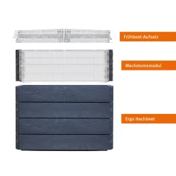 Garantia Hochbeet ERGO QUADRO TurboPlus M 85 Stone inkl FLORA