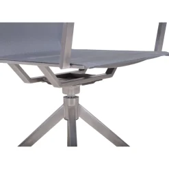 Garden Pleasure Drehstuhl SALIDA. 2er Set Edelstahl, Kunststoffgewebe, Teakholz