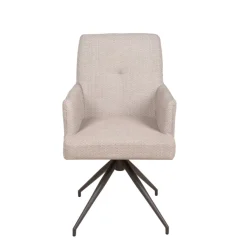 Garden Pleasure Drehstuhl ZEVIO, hellgrau, 2er Set Rostfreier Stahl, pulverbesch.