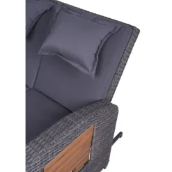 Garden Pleasure Funktionssofa BARI Stahl, Kunststoffgeflecht, Akazie