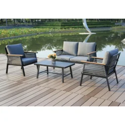 Garden Pleasure Lounge-Gruppe DENIA Aluminium, Non-Wood, Seilbespannung