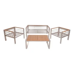 Garden Pleasure Lounge-Set FLORENCE, 4-tlg. Aluminiumrahmen, chamagner, Non-Wood
