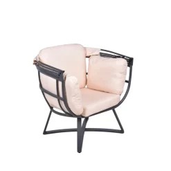 Garden Pleasure Relaxsessel DELOS Stahl, Polyester, beige