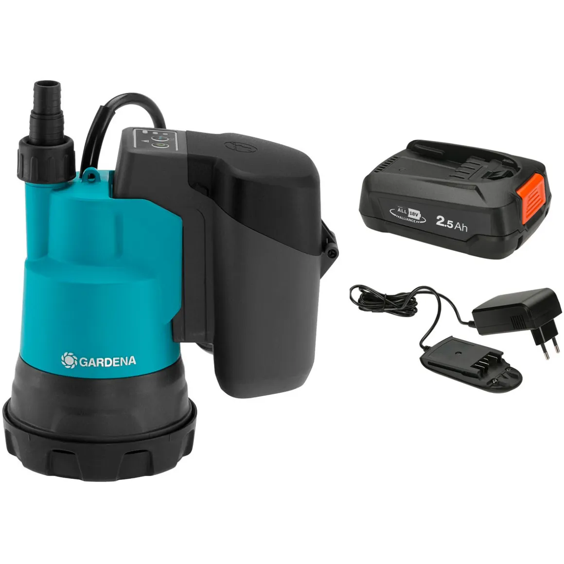 Gardena Akku-Klarwasser-Tauchpumpe-Set 2000/2 18V P4A 3-teilig