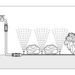 Gardena Schlauchregner mit Anschlußteilen grün