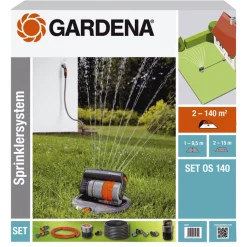 Gardena Sprinklersystem Komplett-Set OS 140 mit Versenk-Viereckregner