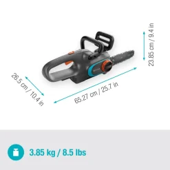 Gardena Akku-Kettensäge PowerSaw 250/18V Solo Akkubetriebene Kettensäge