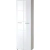 Garderobenschrank Adison Fronten in Hochglanz mit Rillenfräsung 59 x 197 x 37 cm weiß