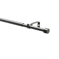 Gardinenstangen Set Kos Cap ausziehbar Durchmesser 16/19 mm 120-210 cm Edelstahl-Optik