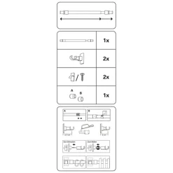 Gardinia Caféhausstange California Durchmesser 12 mm 120-225 cm silber-matt