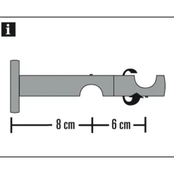 Gardinia Doppel-Kombiträger Chicago offen für Durchmesser 20 mm 8/6 cm titan