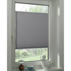 Gardinia Easyfix Plissee Greta 70 x 130 cm steingrau