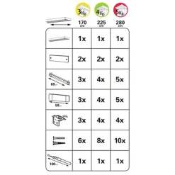 Gardinia Flächenvorhangschiene 3-läufig 170 cm Aluminium