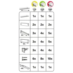 Gardinia Flächenvorhangschiene 5-läufig 280 cm Aluminium