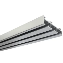 Gardinia Flächenvorhangschiene 3-läufig 210 cm silber