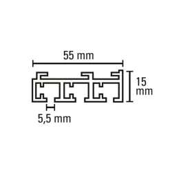 Gardinia Flächenvorhangschiene 3-läufig 210 cm silber