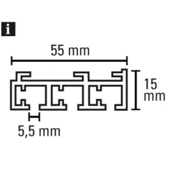 Gardinia Flächenvorhangschiene 3-läufig 210 cm weiß