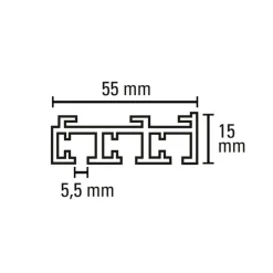 Gardinia Flächenvorhangschiene 3-läufig 210 cm weiß