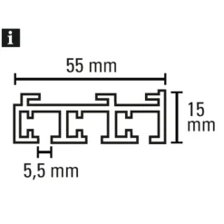 Gardinia Flächenvorhangschiene 3-läufig 160 cm silber