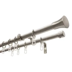 Gardinia Gardinenstange 120/210 cm edelstahl-optik