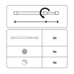 Gardinia Klemmstange Durchmesser 8 mm 60-90 cm weiß