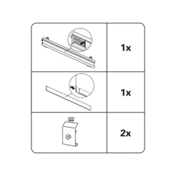 Gardinia Paneelwagen 60 cm mit Beschwerungsprofil silber