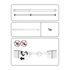 Gardinia Spannstange Durchmesser 23/26 mm 80-130 cm Nickel-optik