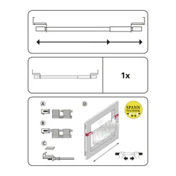 Gardinia Spannvitrage Durchmesser 9 mm 90-130 cm titan
