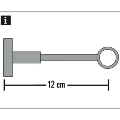 Gardinia Träger Chicago geschlossen für Durchmesser 20 mm 12 cm Edelstahl-optik