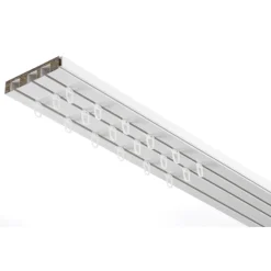 Gardinia Vorhangschiene GE3 150 cm mit Profil für Blendenbefestigung weiß