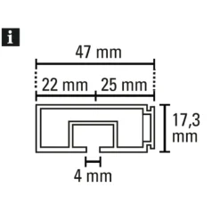 Gardinia Vorhangschiene GE1 210 cm mit Profil für Blendenbefestigung weiß