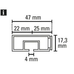 Gardinia Vorhangschiene GE1 180 cm mit Profil für Blendenbefestigung weiß