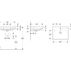 Geberit Waschtisch Smyle Square inkl Armatur 60 cm