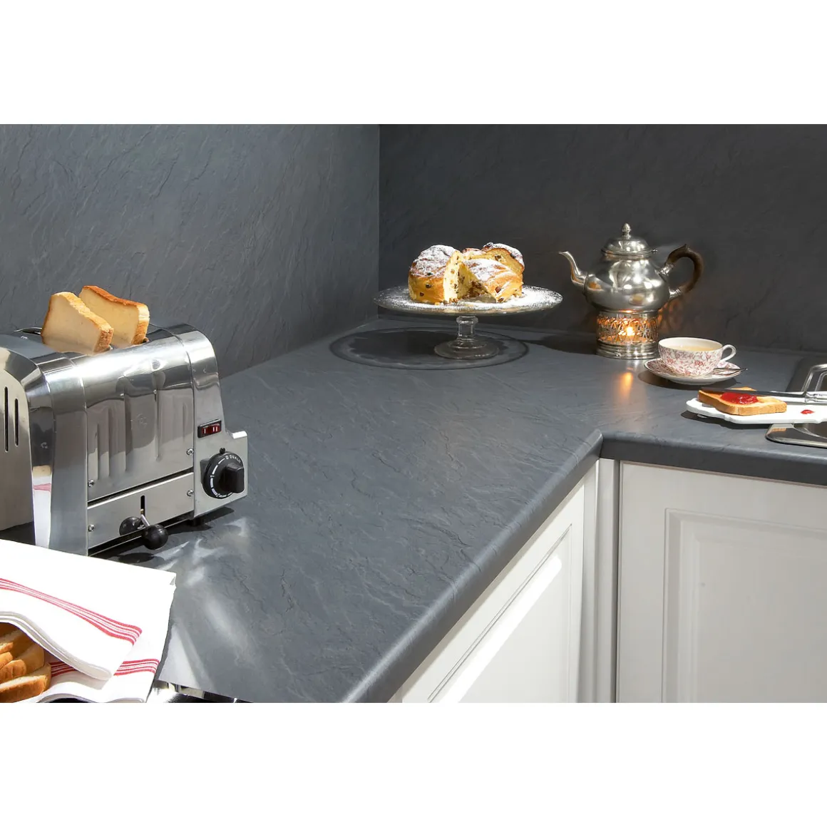 Getaelements Küchenarbeitsplatte porto schiefer 4100 x 600 x 39 mm