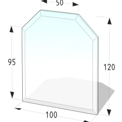 Glasbodenplatte 6-Eck 100 x 120 cm