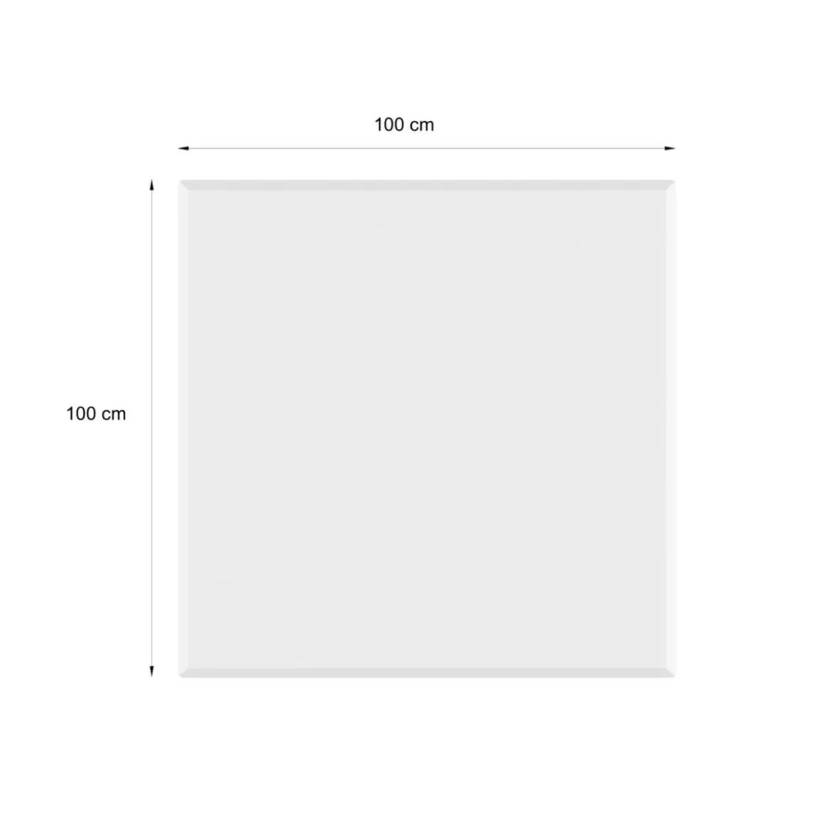 Glasbodenplatte, Stärke 8mm, 100x100cm, eckig
