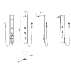 Glas-Duschpaneel Ibiza anthrazit
