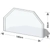 Glasvorlegeplatte 55 x 100 cm transparent sechseck