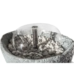 GreenLife Springbrunnen-Set für den Dekor-Regenspeicher „Hinkelstein“, granitgrau