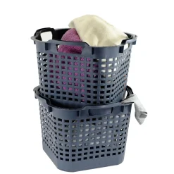 GreenLife Uni-Korb 25 kg, 3 Stück, drehstapelbar, grau