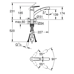 Grohe Einhand-Spültischbatterie Start 1/2