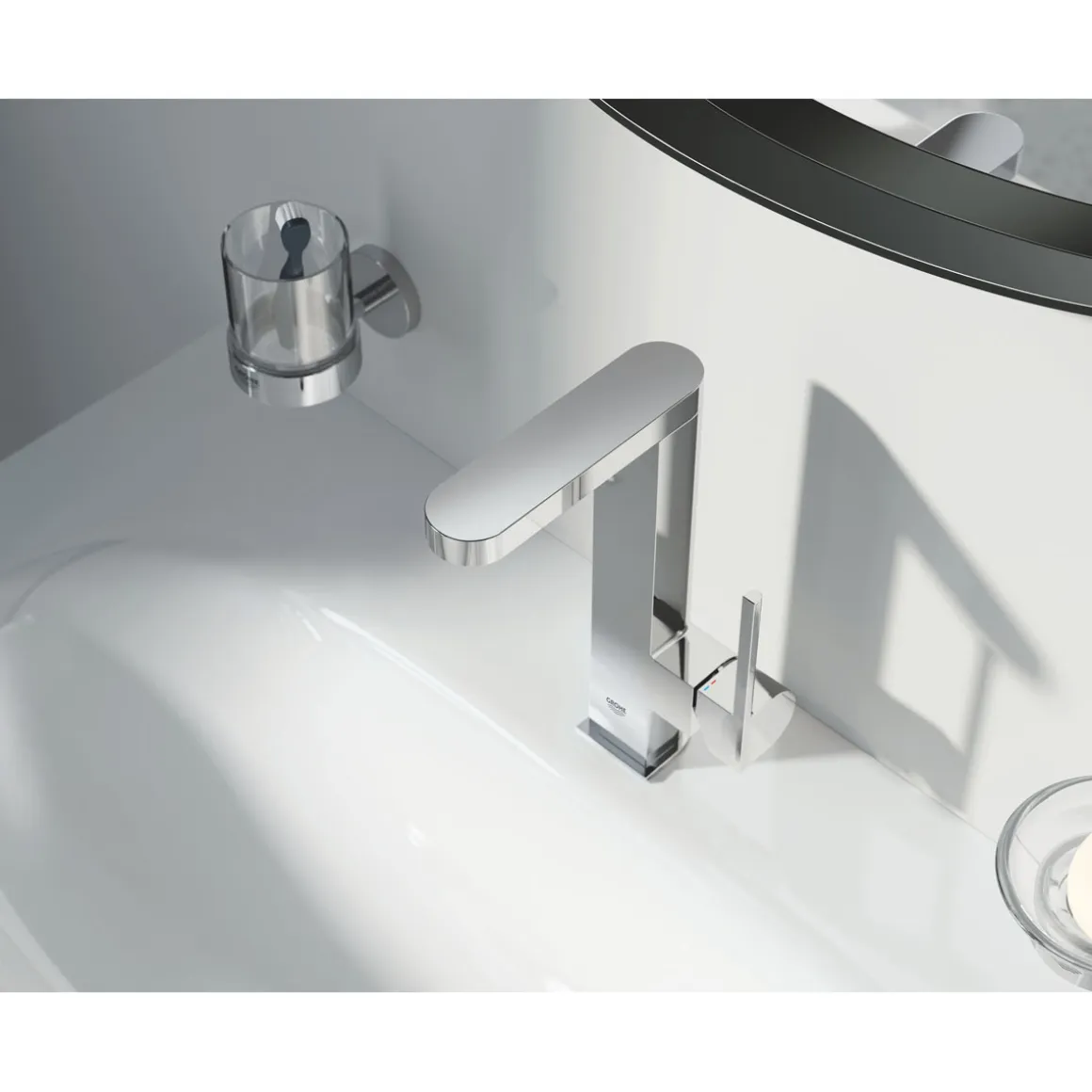 Grohe Halter mit Glas Essentials silber 10,6 x 9,9 cm