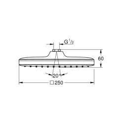 Grohe Kopfbrause Vitalio Comfort 250 silber 1 Strahlarten