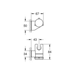 Grohe Universalbrausehalter Vitalio einstellbar