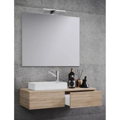 Gäste Waschplatz Gudas 3-teilig mit Spiegel Sonoma-Eiche